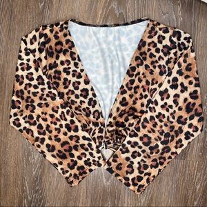 ASOS DESIG  long sleeve tie front bikini